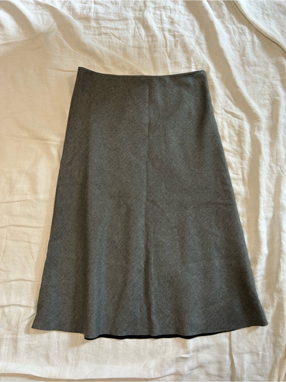 Theory Jahneem Classic Gray A-Line Midi Skirt - Women's